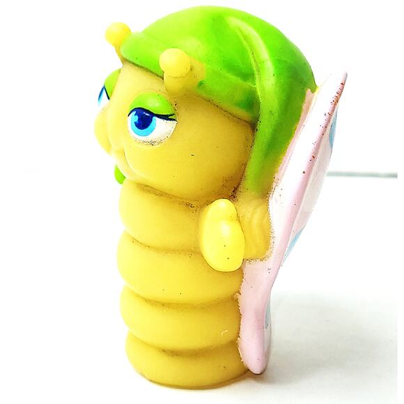 1980's Vintage 3" Glow Worm Glo Friend Butterfly Action Figure with Green Hat - Picture 2 of 8